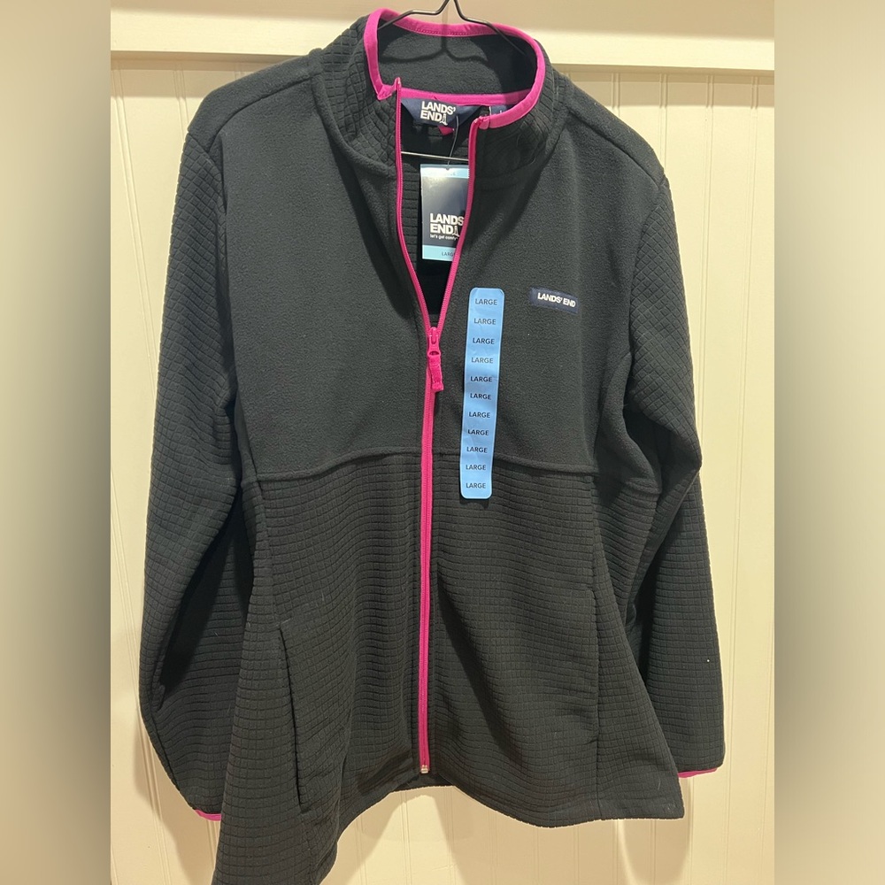 NWT Lands’ End women’s long sleeve fleece jacket size large